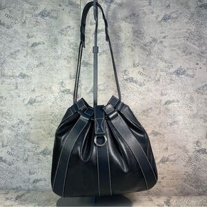 Lancel Paris Elsa bucket bag Leather drawstring shoulder bag